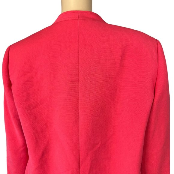 Isabella De Marco Womens Open Blazer Size 8 Coral Mid Length Lined - Picture 5 of 14